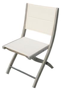 Sedia da Giardino Alexa Senza Braccioli 50x55x86 h cm in Legno di Legno di Acacia e Textilene Grigio