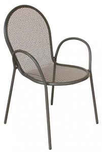 Sedia da Giardino Sheffield Impilabile 54x61x90 h cm in Acciaio Taupe