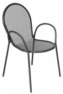 Sedia da Giardino Sheffield Impilabile 54x61x90 h cm in Acciaio Antracite