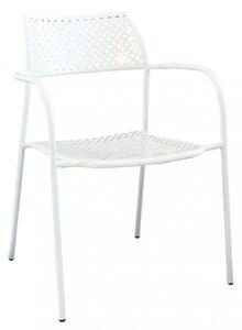 Sedia da Giardino Windsor Impilabile 56x56x78 h cm in Acciaio Bianco