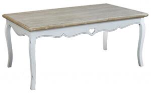 Tavolino Cuore 110x48x59 h cm in Legno di paulownia Bianco