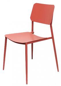 Sedia da Giardino Vega Impilabile 42x53x80 h cm in Acciaio Rosso