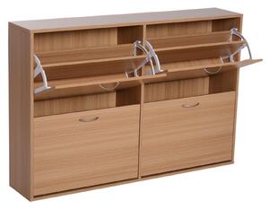 Scarpiera Salvaspazio Capacità 24 Paia Legno naturale 120x24x81 cm
