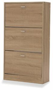 Scarpiera 3 Scomparti in MDF 63x24x115 cm Soriani Rovere