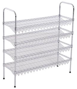 Scarpiera in Metallo con 4 Ripiani Regolabili 75x25x87 cm
