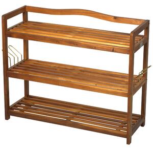 Scarpiera in Legno 3 Ripiani 74x26x62 cm