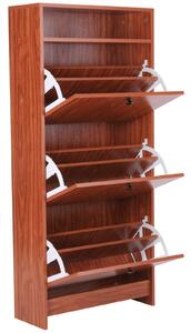 Scarpiera 3 Scomparti Legno naturale 60x24x132 cm