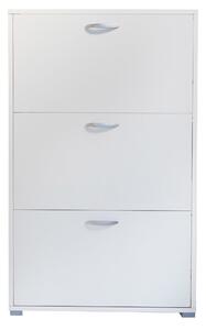 Scarpiera 3 Ante a Ribalta 73x25x120 cm in Legno Salvaspazio Bianca