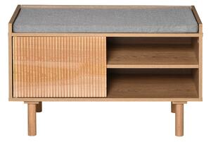 Mobile Scarpiera con Panca 80x40x49,5 cm in Legno Truciolare Naturale