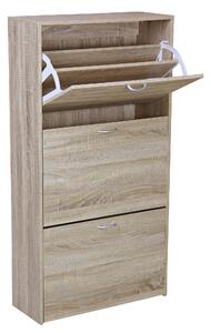 Mobile Scarpiera 3 Ante 60x24x116 cm in Legno Truciolare Sonoma