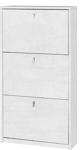 Scarpiera 3 Ante 63x117x18 cm Ossido Bianco