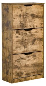 Mobile Scarpiera 3 Ante 62,5x26x117,5 cm 12-18 Paia di Scarpe in Legno Marrone