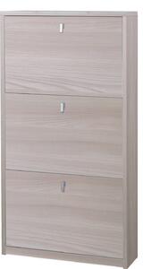 Scarpiera 3 Ante 63x117x18 cm Olmo Chiaro