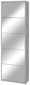 Scarpiera 5 Ante con Specchio 63x190x29 cm Cemento