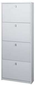 Scarpiera 4 Ante 63x154x18 cm Bianco Fiammato