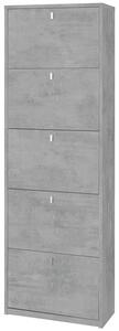 Scarpiera 5 Ante 63x190x29 cm Cemento