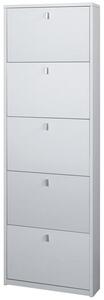Scarpiera 5 Ante 63x190x18 cm Bianco Fiammato