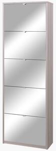 Scarpiera 5 Ante con Specchio 63x190x29 cm Olmo Chiaro