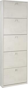 Scarpiera 5 Ante 63x190x18 cm Ossido Bianco