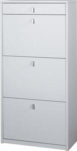 Scarpiera 3 Ante 1 Cassetto 63x127x29 cm Bianco Fiammato