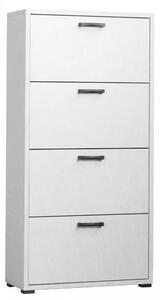 Scarpiera 4 Ante a Ribalta 75,3x33x151,8 h cm in Truciolare bilaminato Bianco Cemento