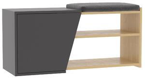Panca Scarpiera Salvaspazio 104x37x47 cm 8 Paia di Scarpe in Truciolare Rovere e Antracite