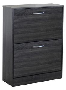 Scarpiera Sally 60x24x80 h cm in Legno Grigio Scuro