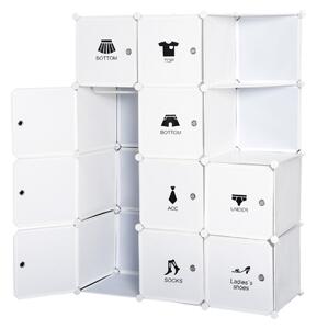Armadio Guardaroba Modulare 10 Cubi Bianco 111x47x145 cm