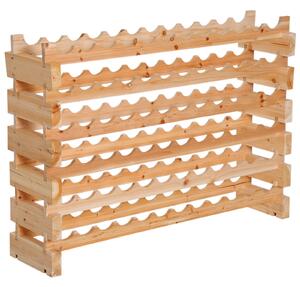Scaffale Portabottiglie 6 Ripiani 72 Bottiglie 114x28x80 cm in Legno di Pino