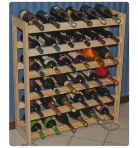 Cantinetta Cantina Porta Bottiglie di Vino in Pino Levigato a 36 Posti 80X90 Cm