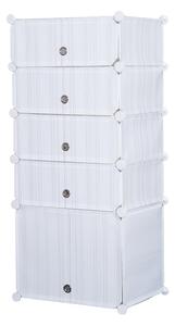 Armadio Guardaroba Scarpiera Modulare 5 Vani Bianco 49x37x108 cm