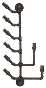 Porta Bottiglie da Muro Manhattan 8 Posti 40x9x82 cm in Ferro Nero e Rame