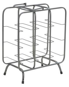 Porta Bottiglie Rack Quadrato 9 Posti 40x23x47,5 cm in Ferro Grigio