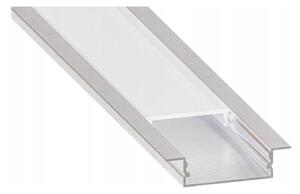 Profilo da incasso per strisce LED 1 m argento/bianco