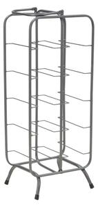 Porta Bottiglie Rack Rettangolare 10 Posti 28x23x67 cm in Ferro Grigio