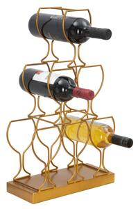 Porta Bottiglie Glass 6 Posti 31x12,7x53 cm in Ferro Oro