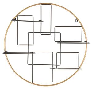 Porta Bottiglie da Muro Decor 63,5x9,5x62 cm in Ferro Oro e Nero