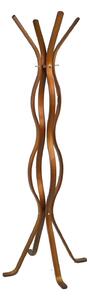 Appendiabiti a Stelo in Legno 4 Braccia 60x60H178cm Ondulato Noce