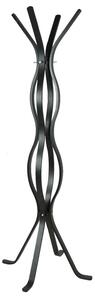 Appendiabiti a Stelo in Legno 4 Braccia 60x60H178cm Ondulato Nero