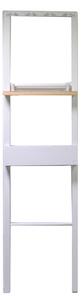 Appendiabiti in Legno 4 Posti con Mesola 40x13H160cm Stand Bianco