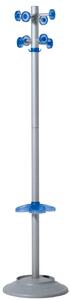 Appendiabiti da Terra Ø45x173 cm con Portaombrelli in Acciaio Tosini Foxtrot Grigio e Azzurro
