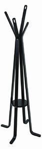 Appendiabiti a Stelo in Legno 4 Braccia 50H180cm Nero