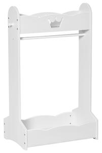 Appendiabiti per Bambini con Ripiani e Ganci Laterali in Legno 63x37x103 cm Bianco