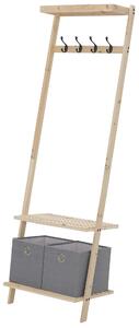 Appendiabiti per Ingresso 55x37x173 cm in Legno Naturale