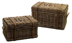 Set 2 Bauli in Rattan 70x53H40cm Grigi