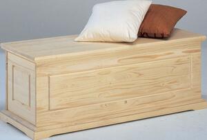 Cassapanca Baule in Legno Abete Grezzo 120x47x46cm Fumer Atene
