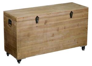 Baule in Legno con Ruote 102x37H50/58cm