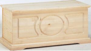 Cassapanca Baule in Legno Abete Grezzo 100x47x46cm Fumer Marte