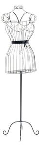 Manichino Indossatore in Ferro con Fiocco 36x26H141cm Nero
