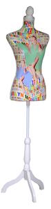 Manichino Indossatore in Legno 37x23H168cm Scritte Colorate